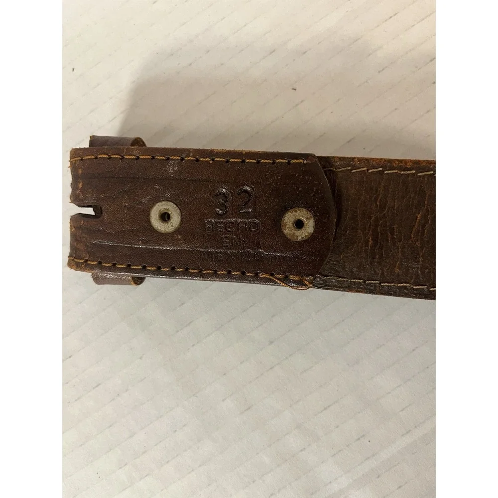 Unbranded Leather‎ Belt Mens 32 Brown Vintage Western Concho Braided Scalloped